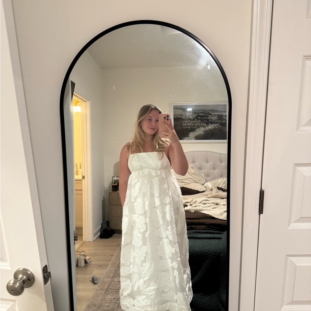 BHLDN Floral Burnout Jacquard Apron Maxi Dress - Picture 3 of 8